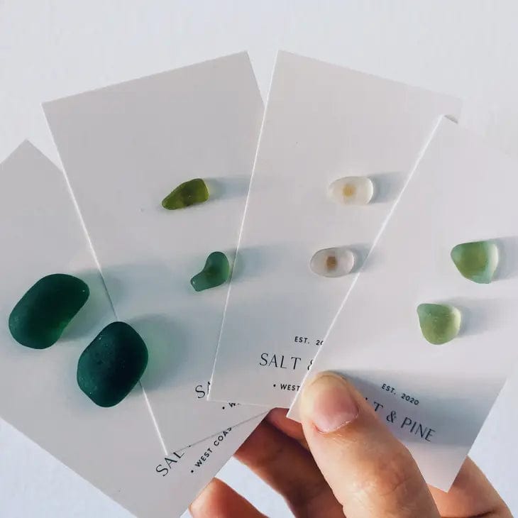 Paper Luxe One of A Kind Sea Glass Stud Earrings