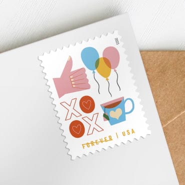 Paper Luxe Stamps Thinking of You Postal Stamps (Sheet of 20 stamps)