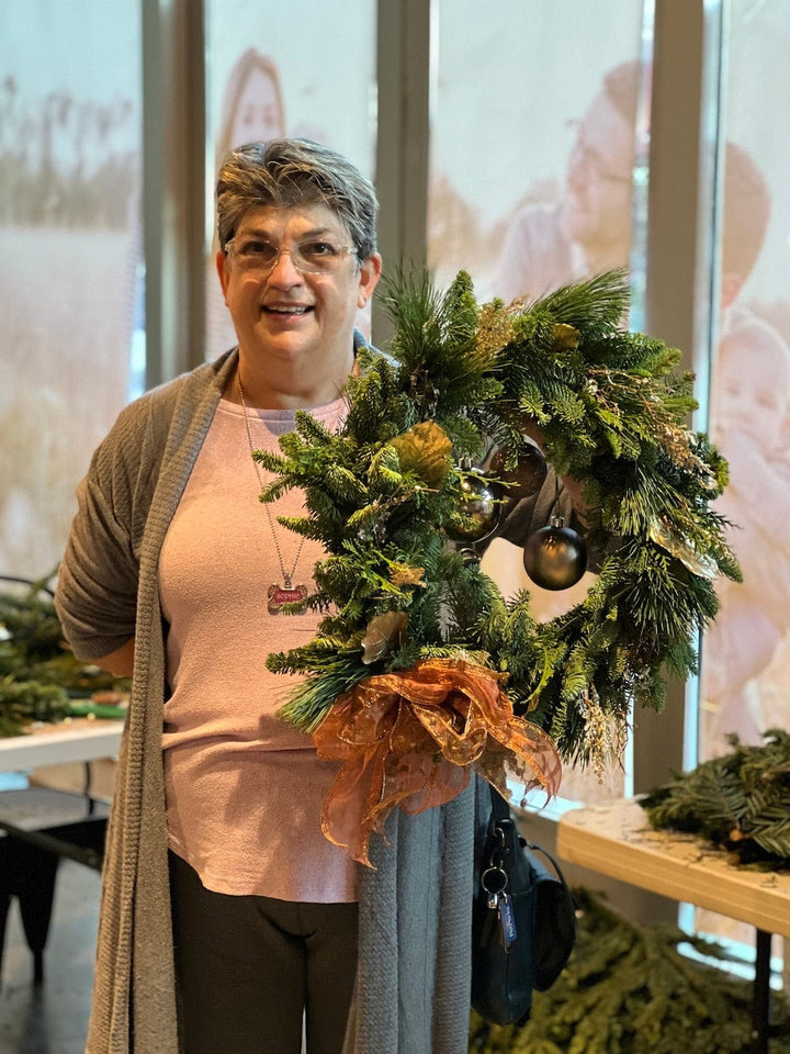 Paper Luxe Workshop Festive Holiday Wreath Making Workshop in Gig Harbor - Saturday, 12/2/23