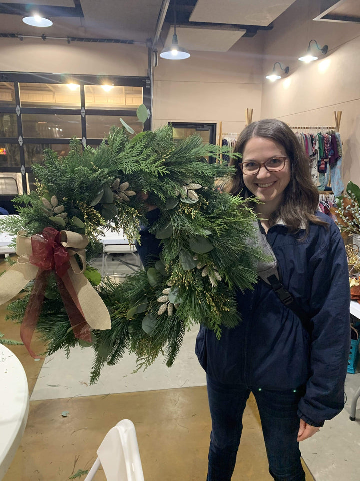 Paper Luxe Workshop Festive Holiday Wreath Making Workshop in Gig Harbor - Thursday, 11/16/23