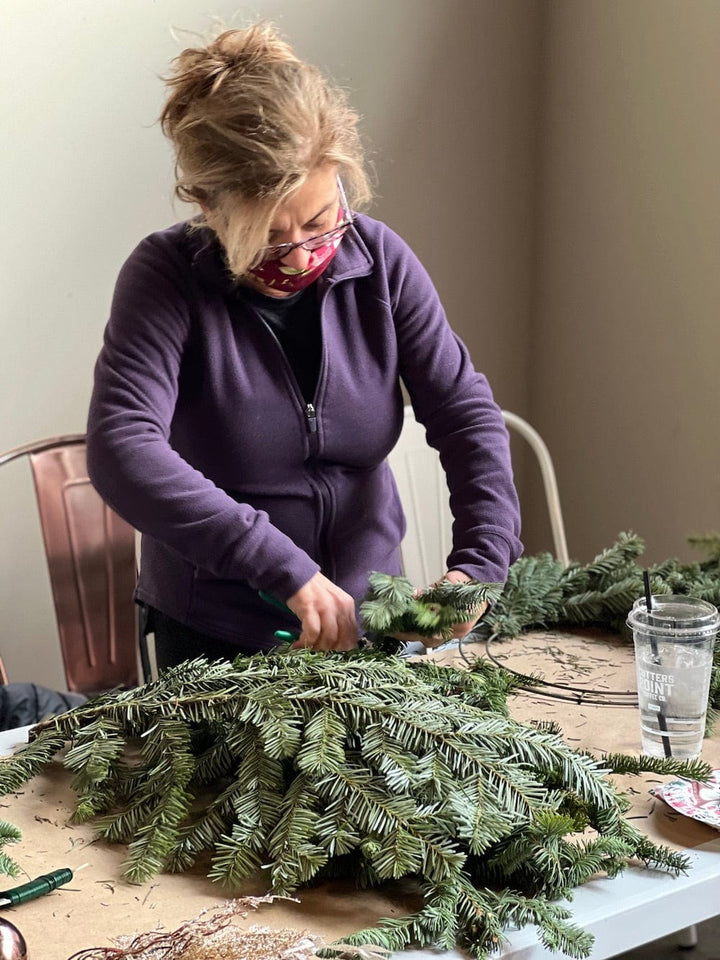 Paper Luxe Workshop Festive Holiday Wreath Making Workshop in Gig Harbor - Thursday, 11/16/23