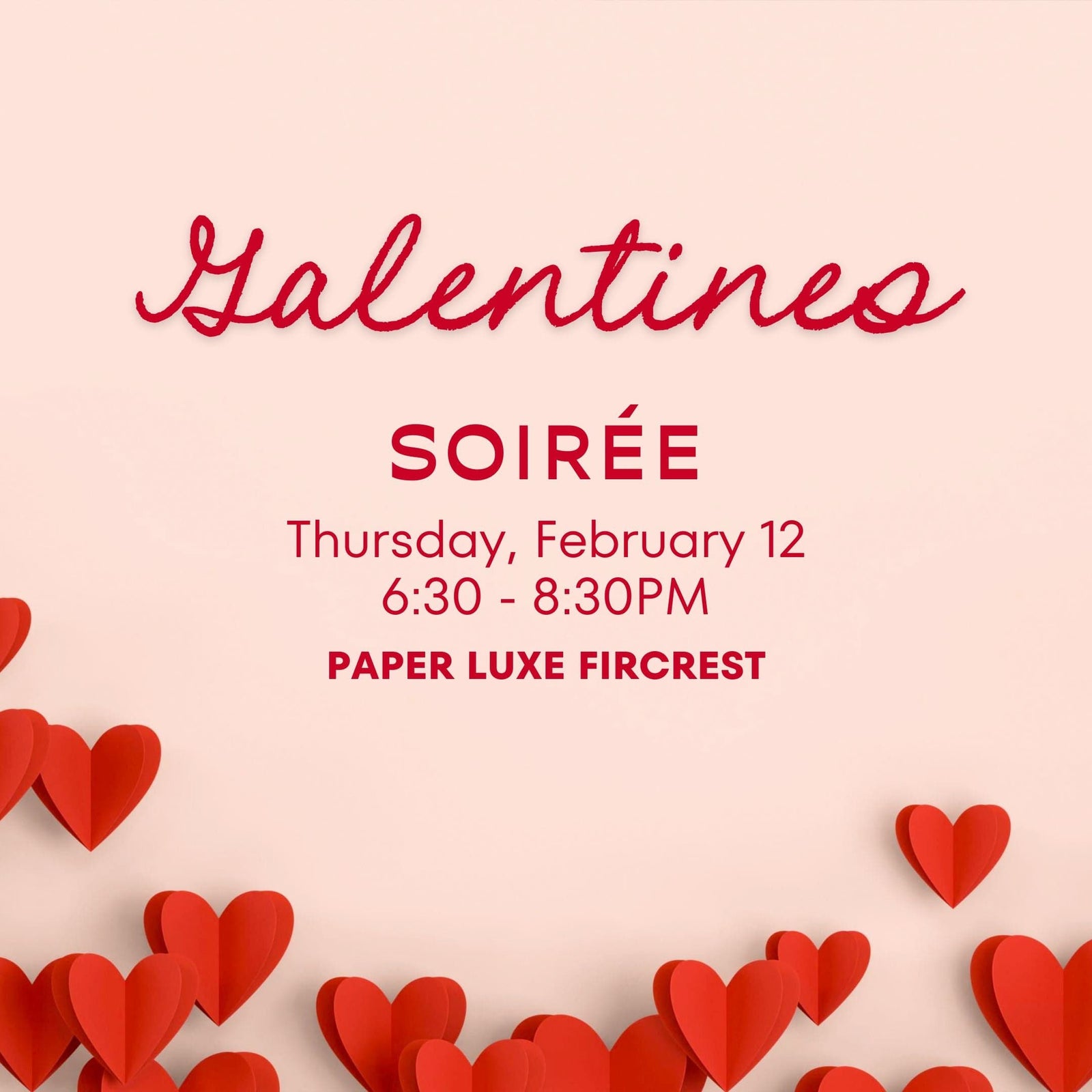 Paper Luxe Workshop Galentines Soirée 2026 in Fircrest