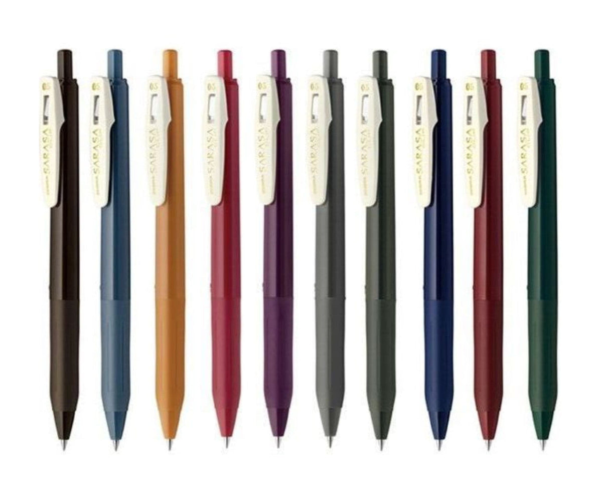 Zebra Sarasa Clip Gel Pen Vintage Colors Brown Gray