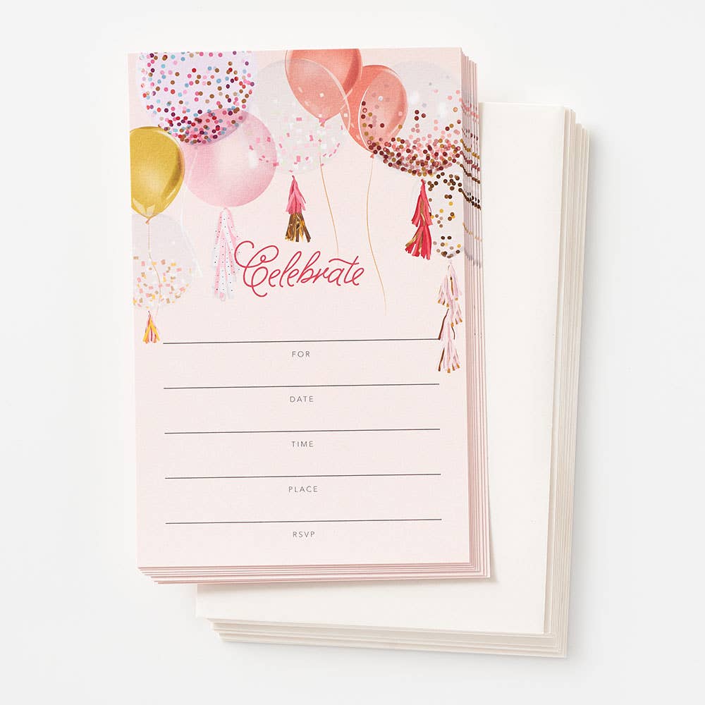 Paper Source Confetti Balloons Fill-In Invitations