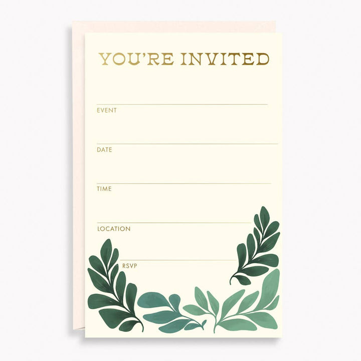 Paper Source Gilded Greenery Fill-In Invitations