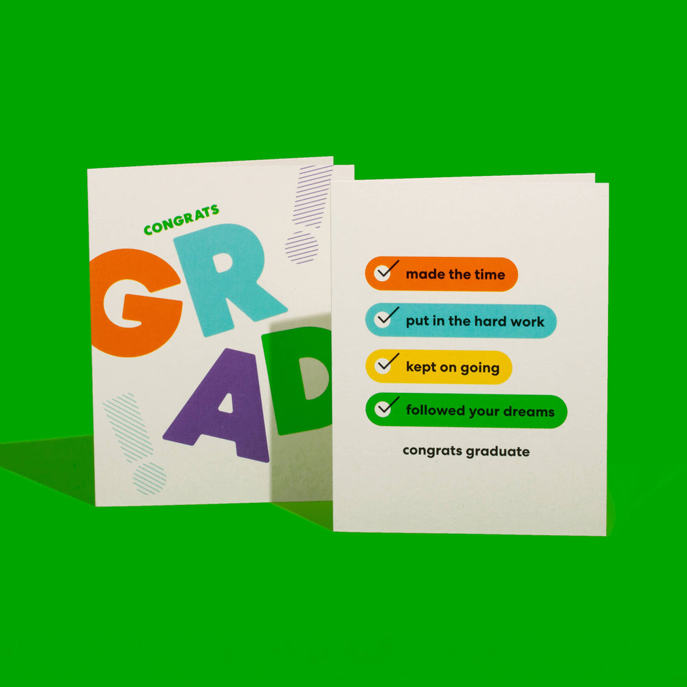 paper&stuff Card Congrats Grad Checklist Graduation Greeting Card