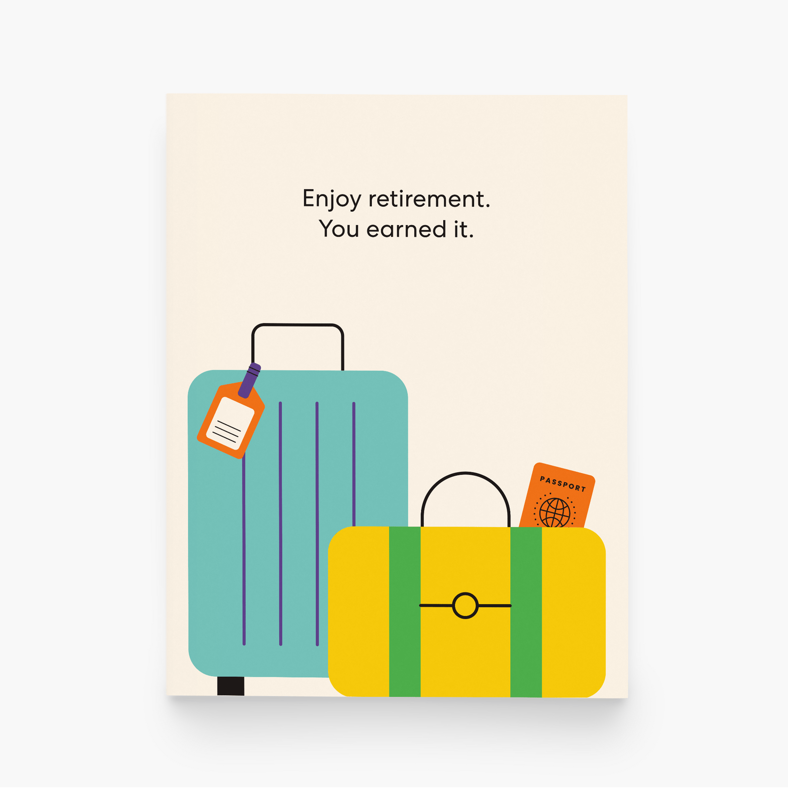paper&stuff Card Retirement Travel Luggage Greeting Card