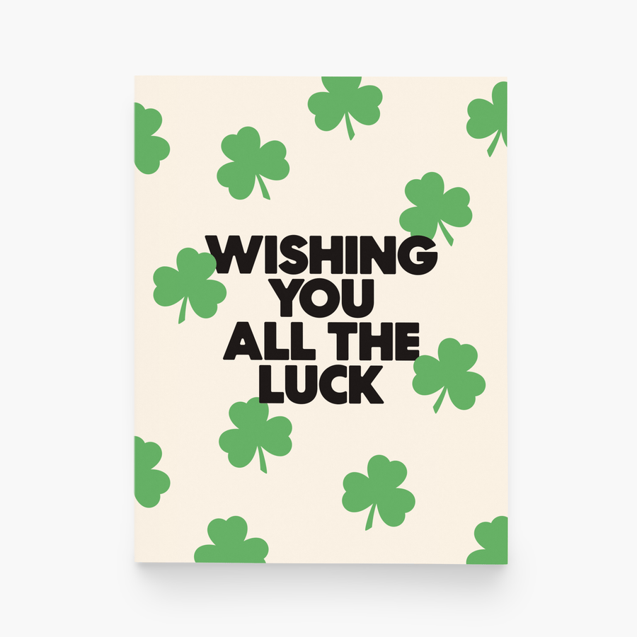 paper&stuff Card Wishing You All The Luck Greeting Card