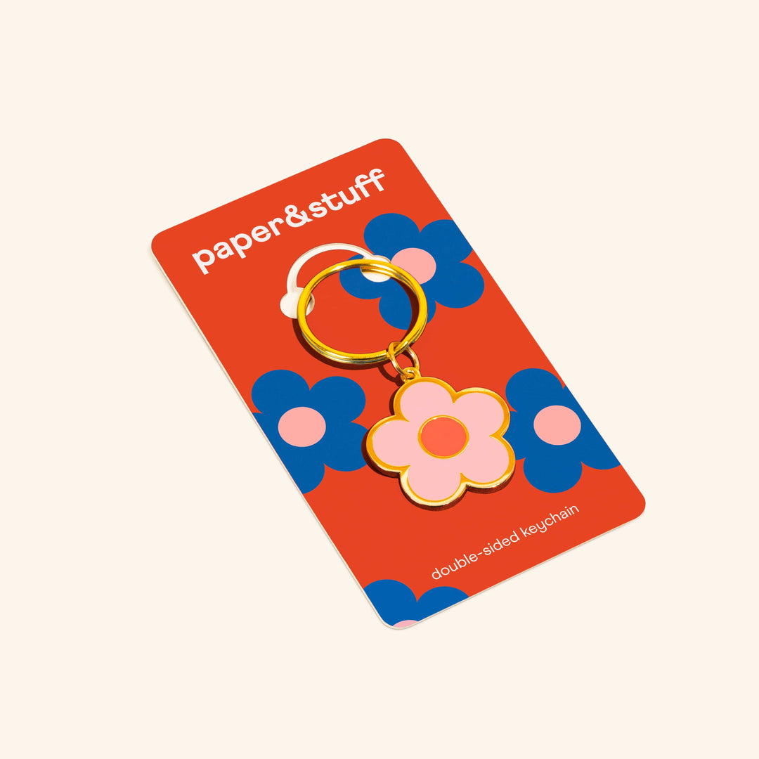 paper&stuff Keychain Daisy Keychain (double-sided!)