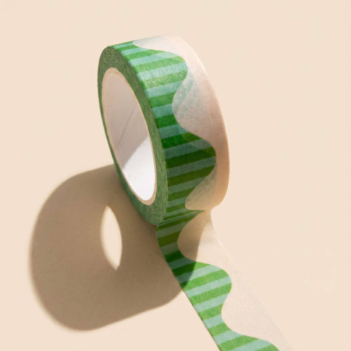paper&stuff paper Wavy Stripes Washi Tape (Blue + Green)