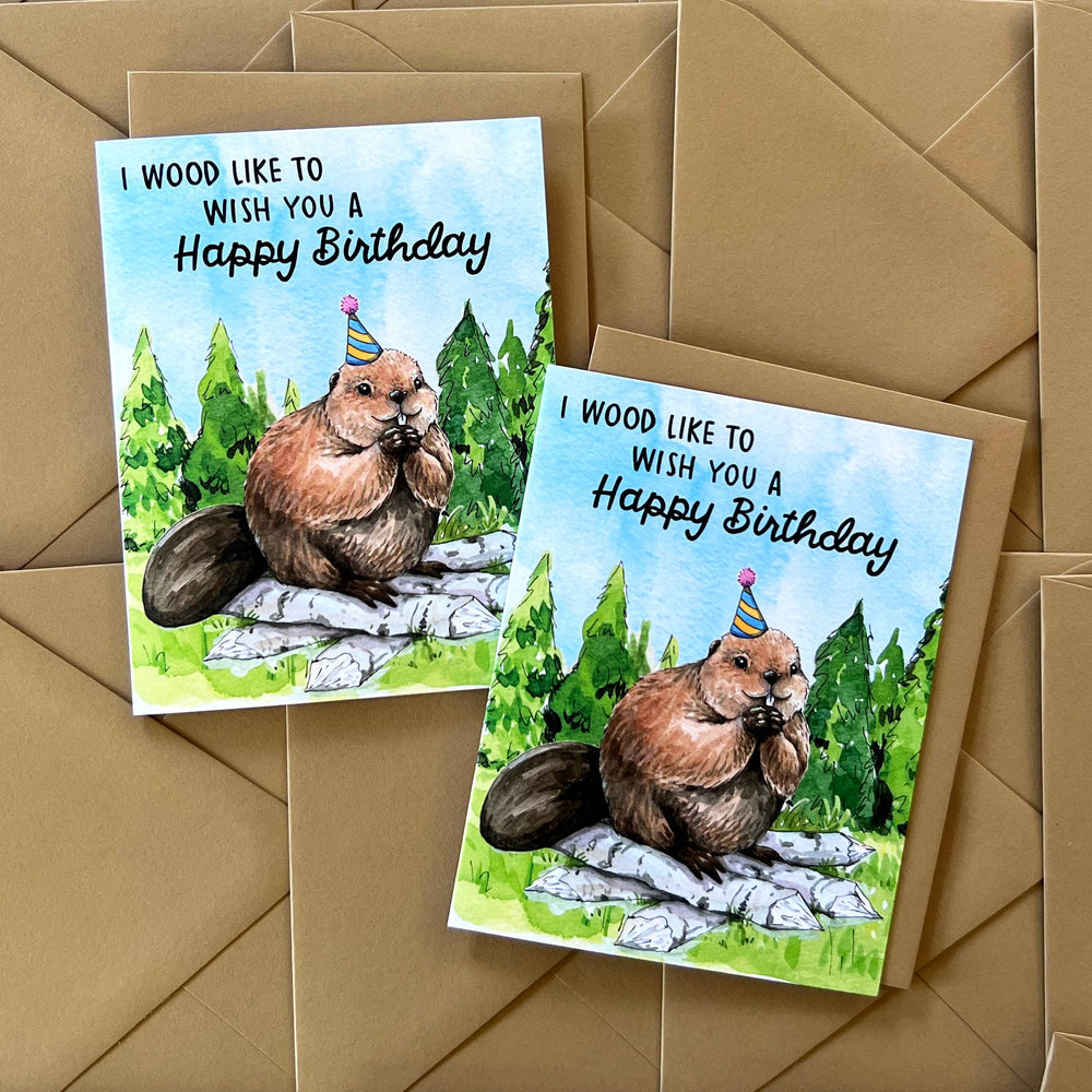 Paper Wilderness birthday card Beaver Birthday Card