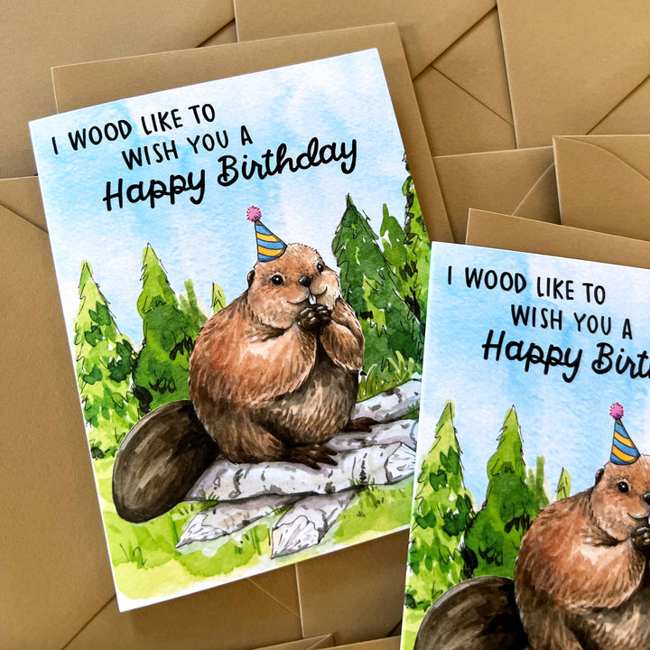 Paper Wilderness birthday card Beaver Birthday Card