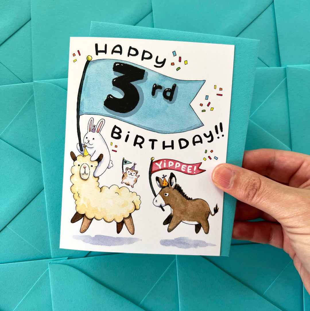 Paper Wilderness birthday card Happy 3rd Birthday Card