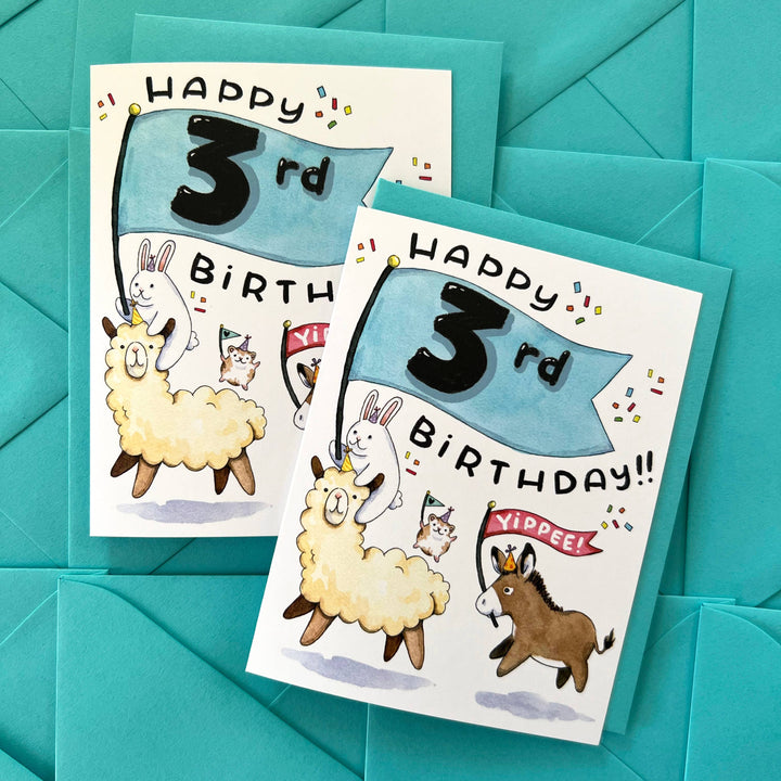 Paper Wilderness birthday card Happy 3rd Birthday Card