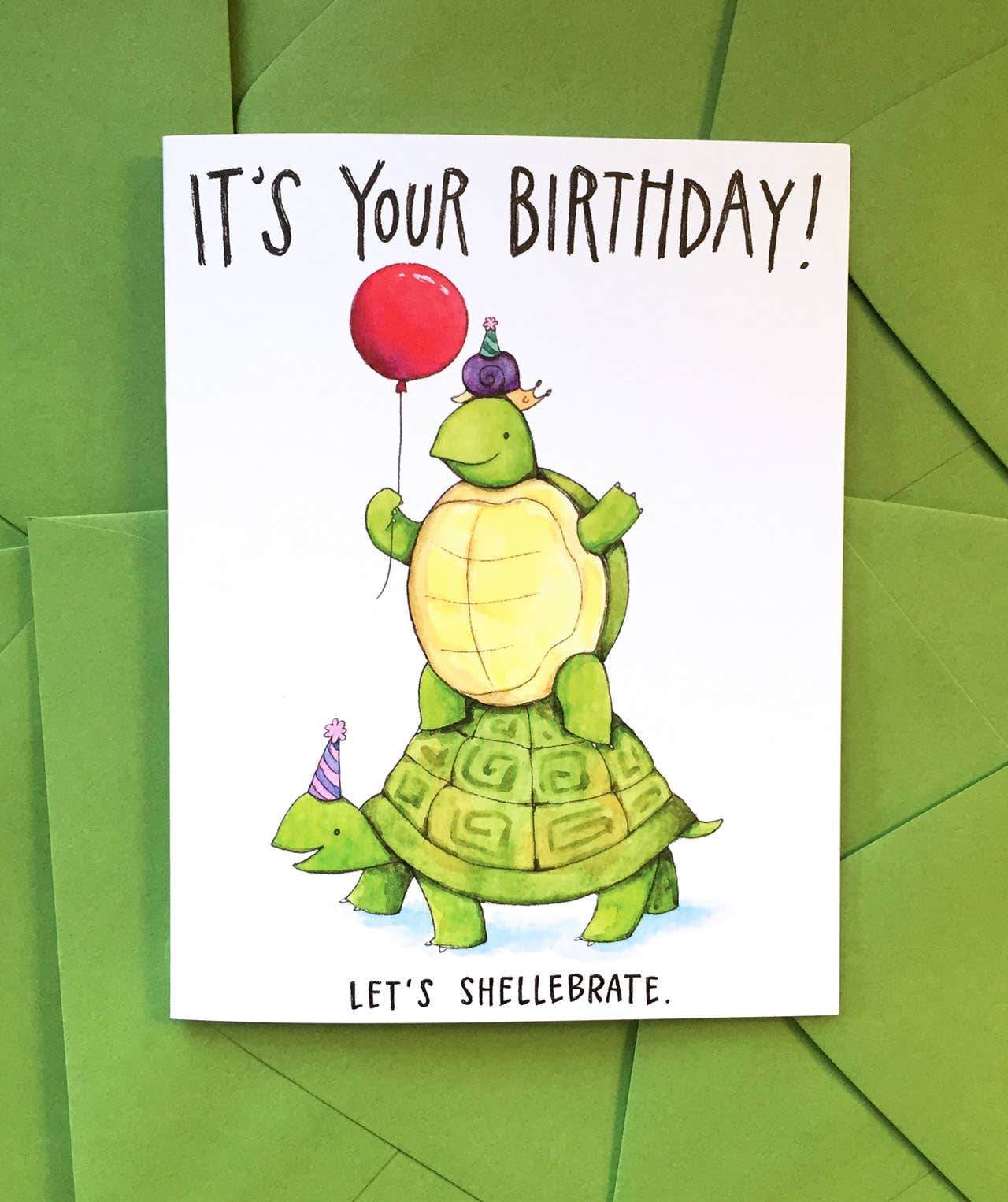 Paper Wilderness birthday card Let's Shellebrate Turtle Birthday Card
