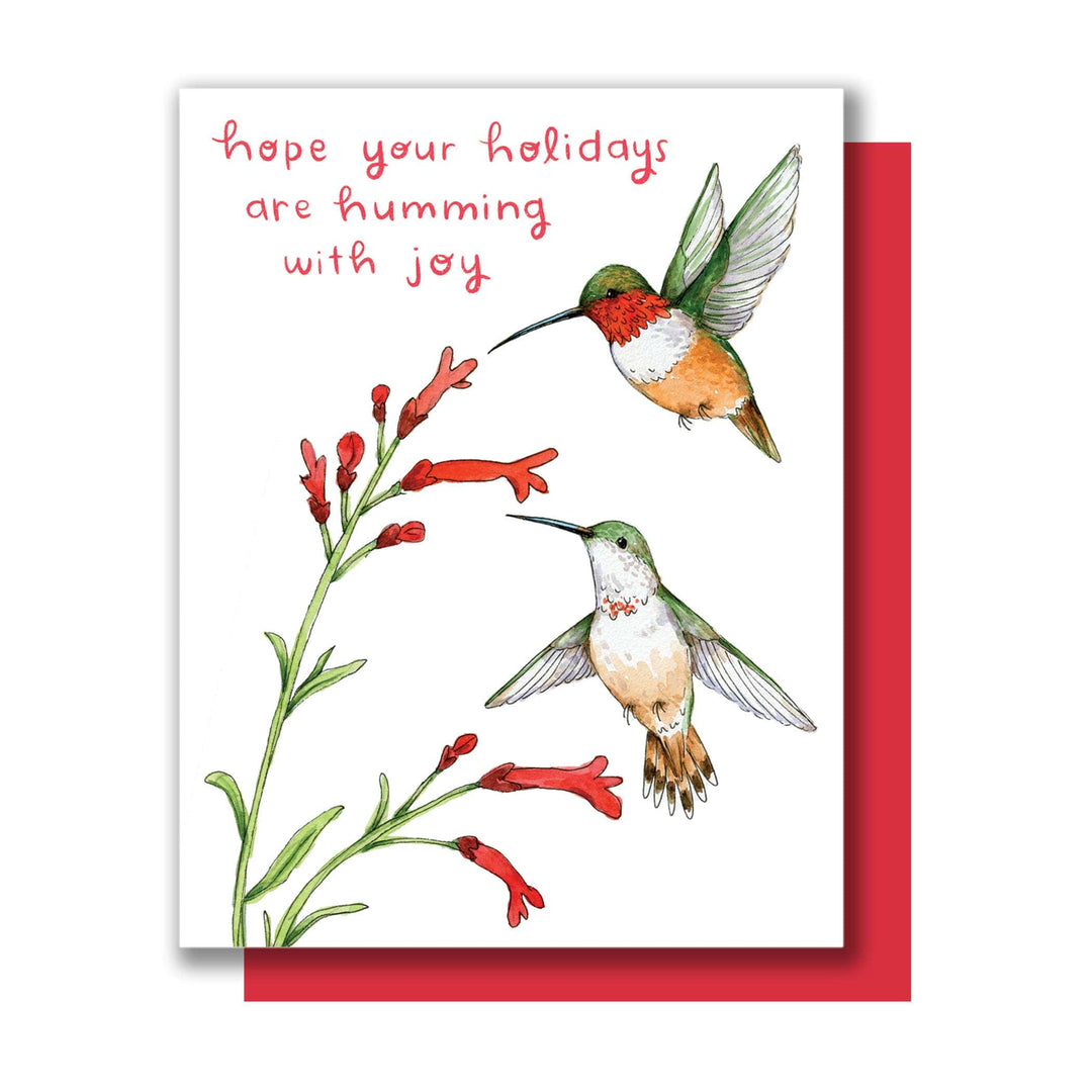 Paper Wilderness Cards Humming With Joy Hummingbird Holiday Card BOXED SET of 8