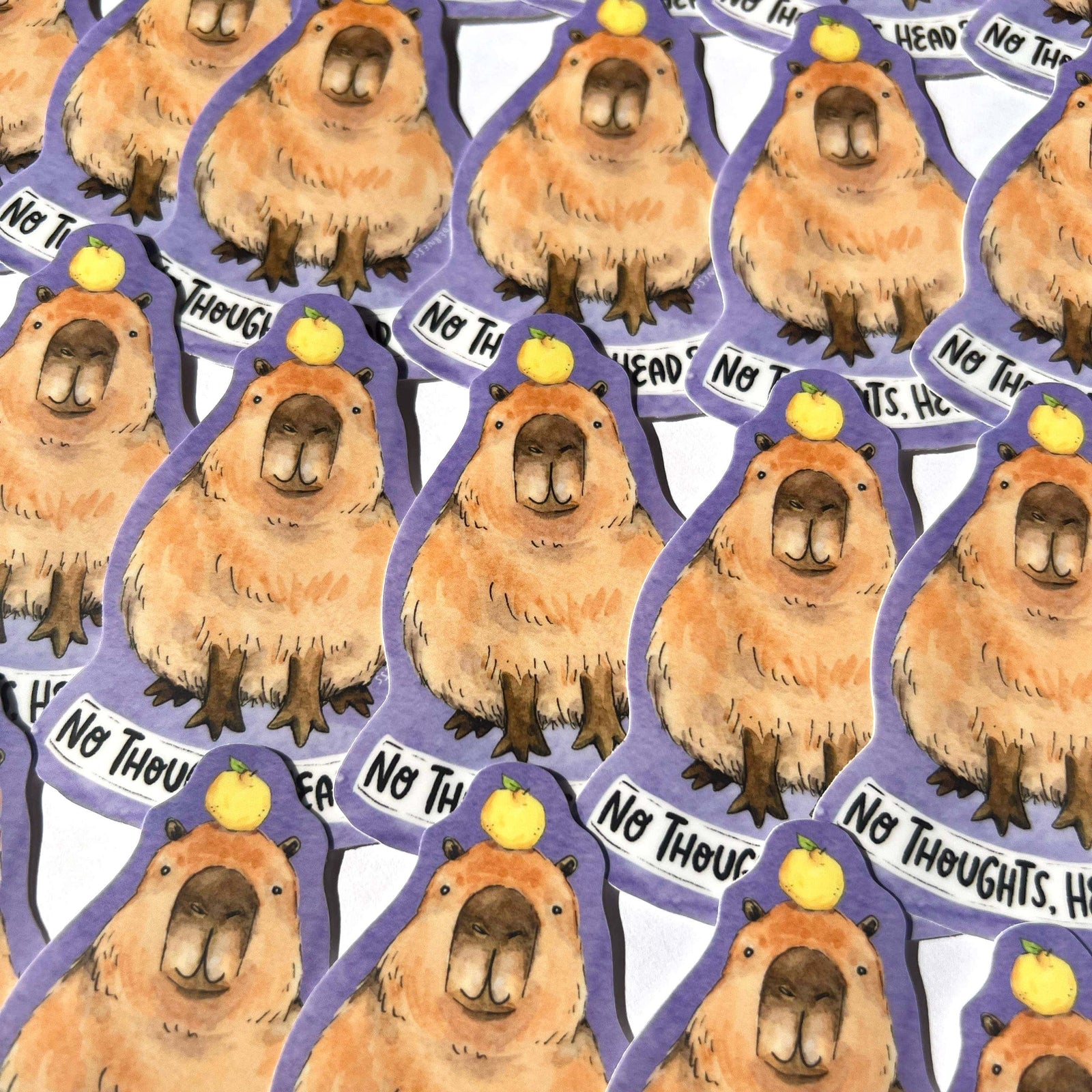 Paper Wilderness Cards No Thoughts, Head Empty Capybara Sticker