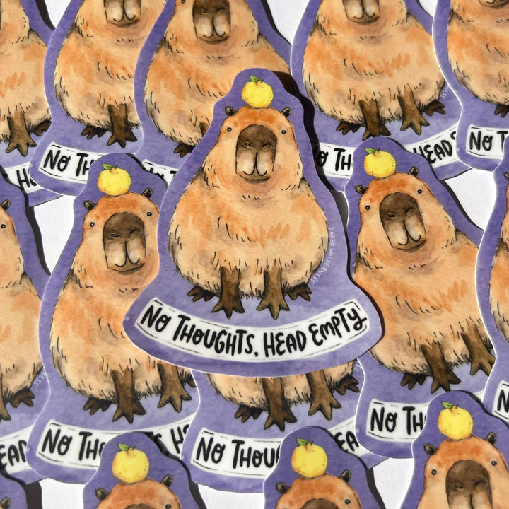 Paper Wilderness Cards No Thoughts, Head Empty Capybara Sticker