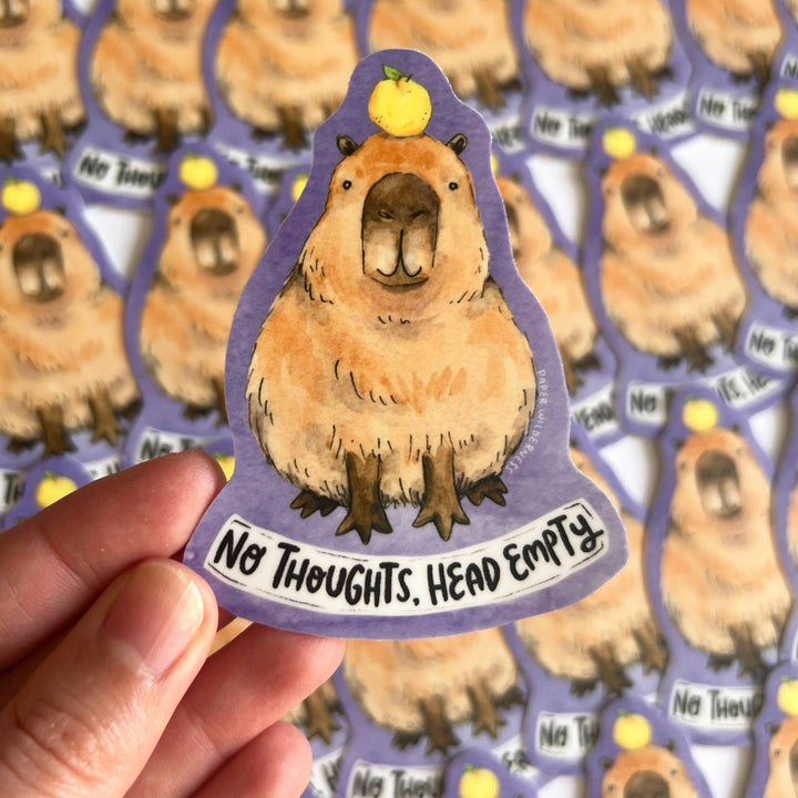 Paper Wilderness Cards No Thoughts, Head Empty Capybara Sticker