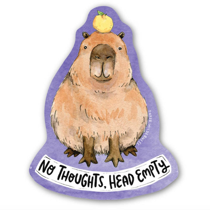 Paper Wilderness Cards No Thoughts, Head Empty Capybara Sticker