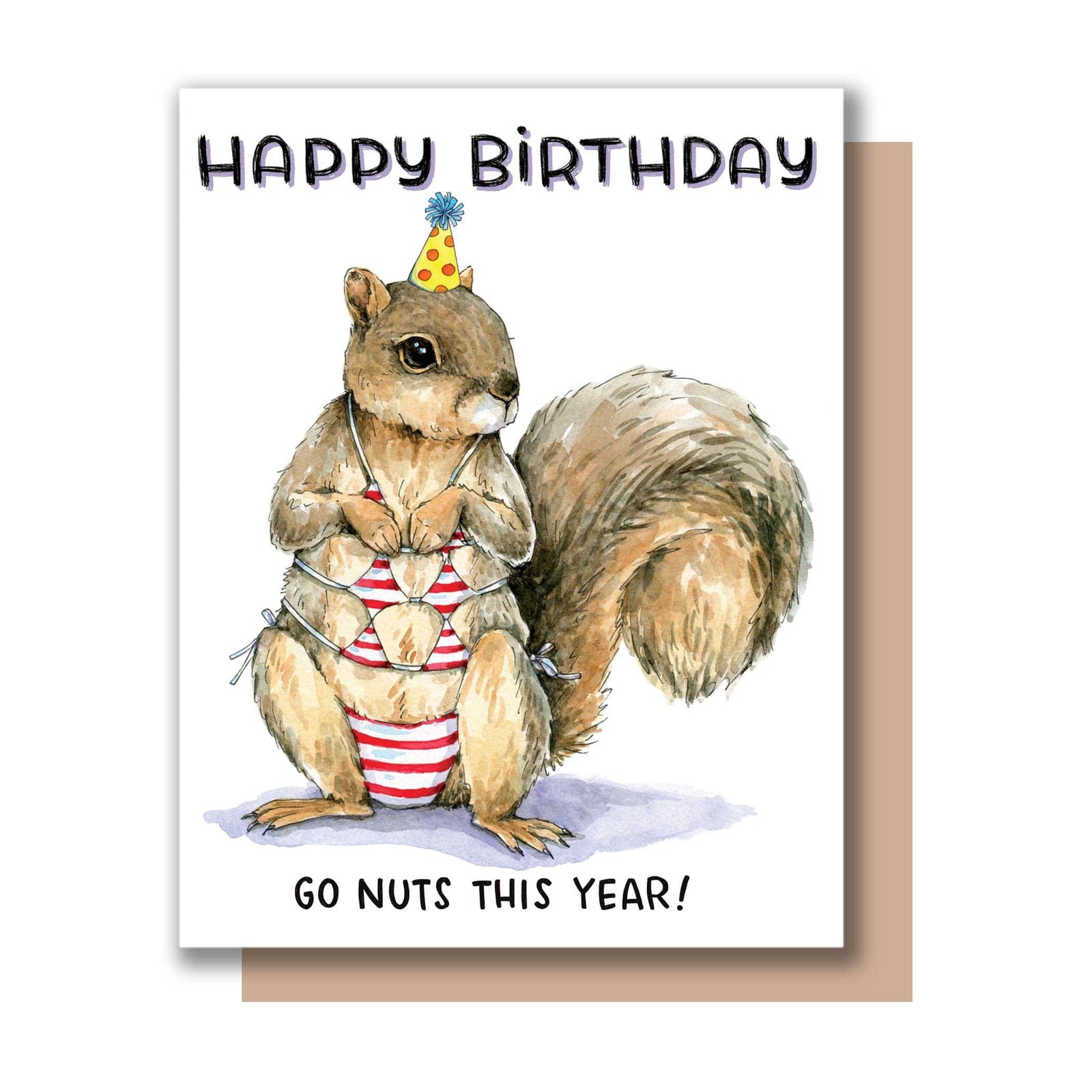 Paper Wilderness Cards Squirrel Go Nuts Happy Birthday Card