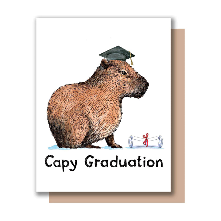 Paper Wilderness Graduation Card Capy Graduation Capybara Grad Card