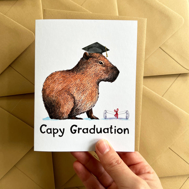 Paper Wilderness Graduation Card Capy Graduation Capybara Grad Card