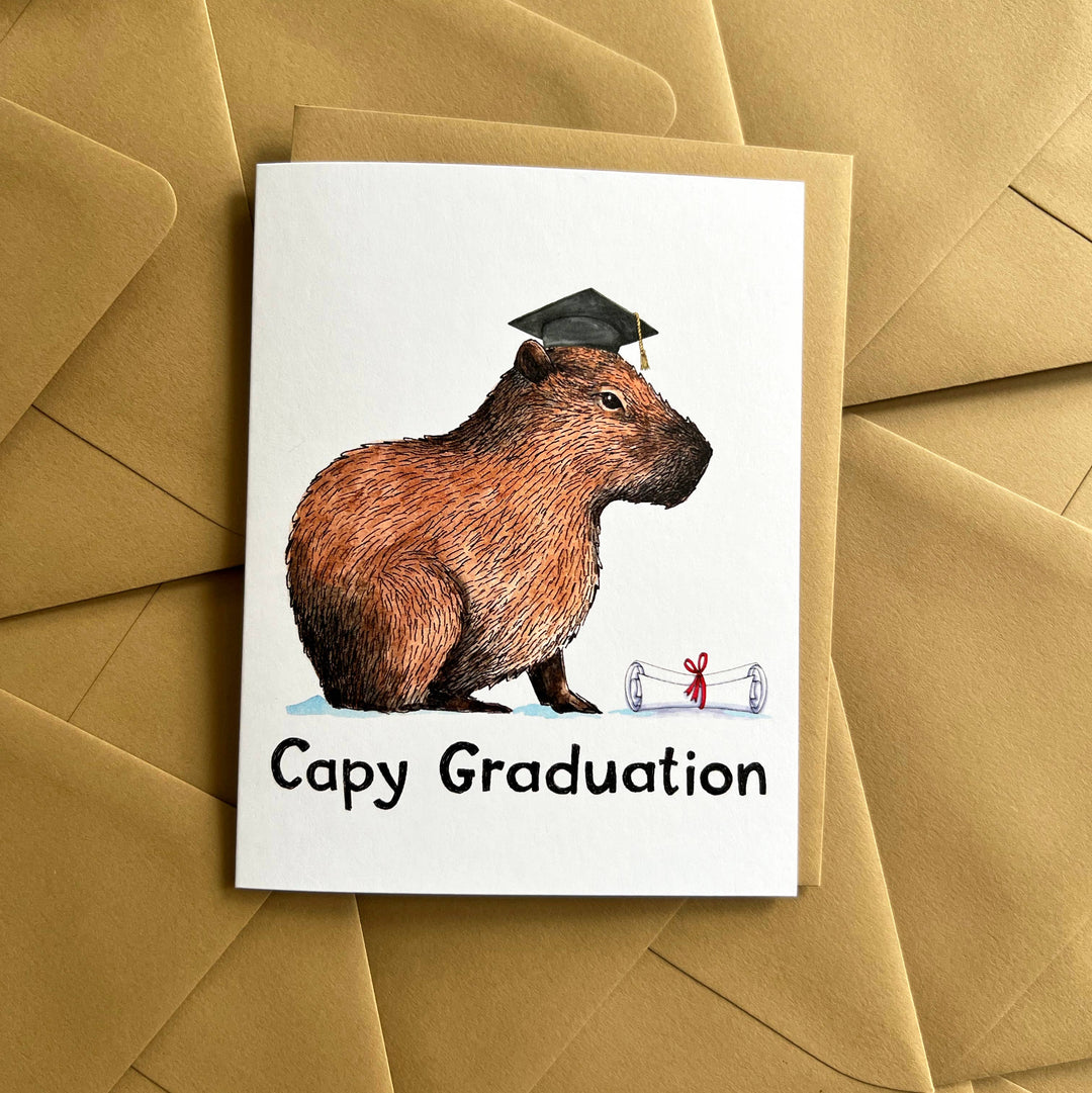 Paper Wilderness Graduation Card Capy Graduation Capybara Grad Card