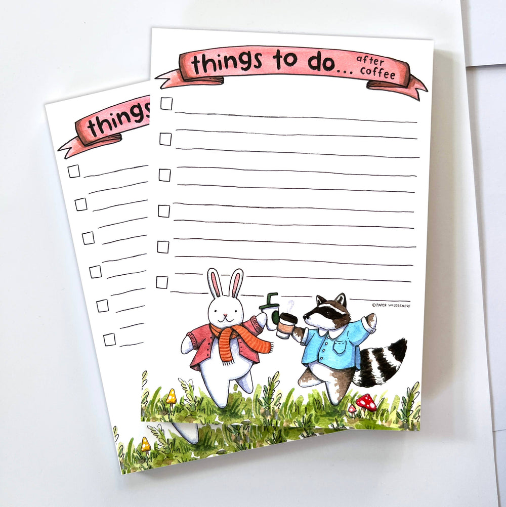 Paper Wilderness Notepad Things To Do After Coffee Forest Friends List Notepad