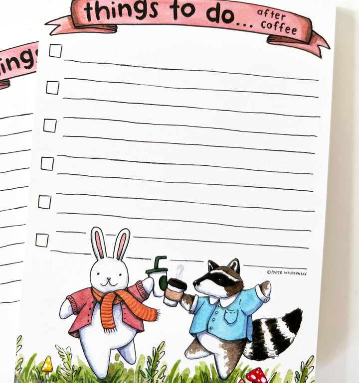 Paper Wilderness Notepad Things To Do After Coffee Forest Friends List Notepad