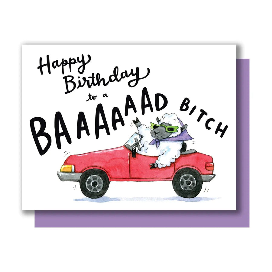 Paper Wilderness Single Card Baaaad Bitch Sheep Birthday Card