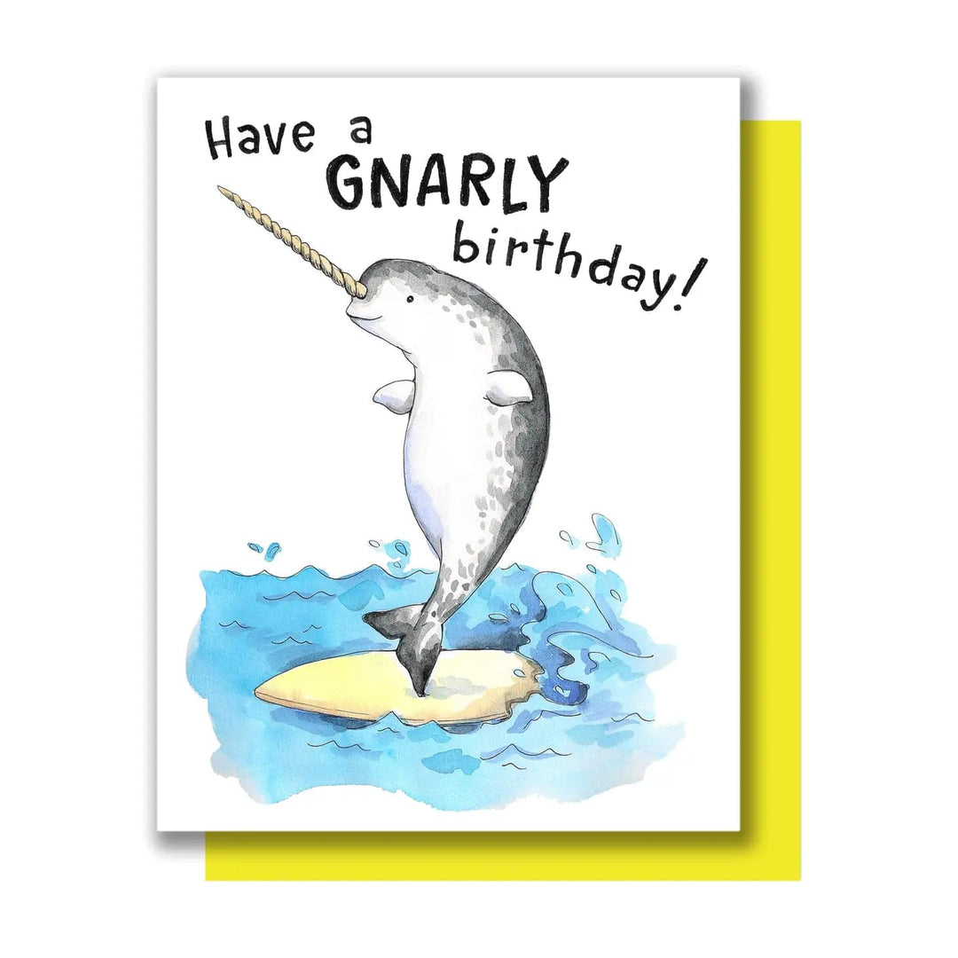 Paper Wilderness Single Card Have A Gnarly Birthday Narwhal Card