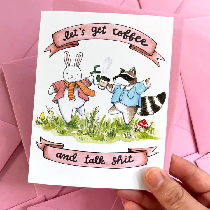 Paper Wilderness Single Card Let's Get Coffee and Talk Shit Friendship Card