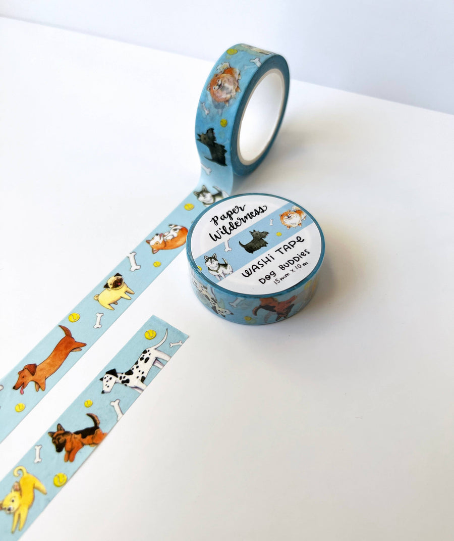 Paper Wilderness washi tape Dog Buddies 15mm Washi Tape