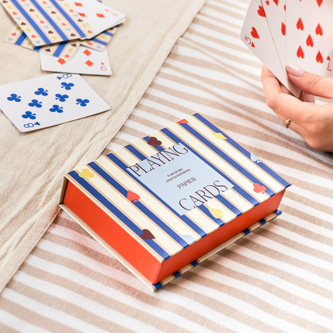 Papier Gifts Playing Cards, Set of 2 - Suits & Stripes