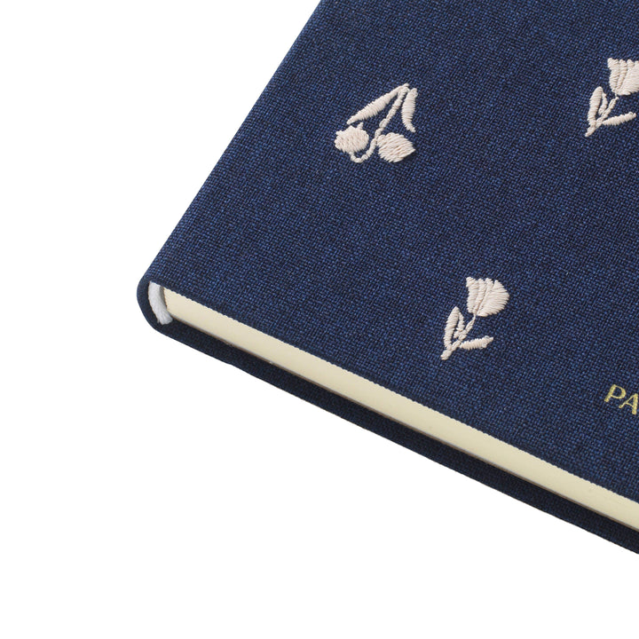 Papier paper Fabric Lined Notebook, A5 Softcover - Twilight Blooms