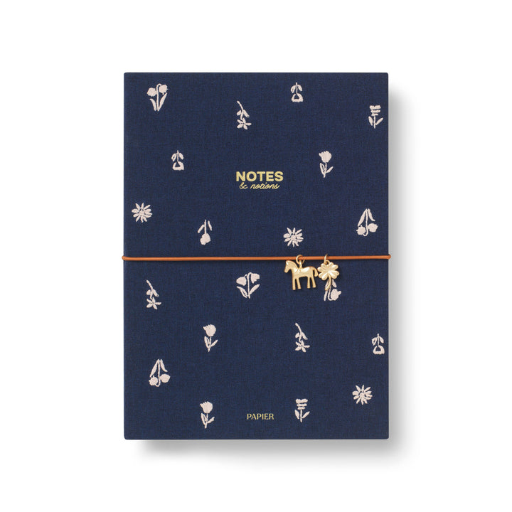 Papier paper Fabric Lined Notebook, A5 Softcover - Twilight Blooms