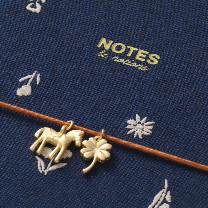 Papier paper Fabric Lined Notebook, A5 Softcover - Twilight Blooms