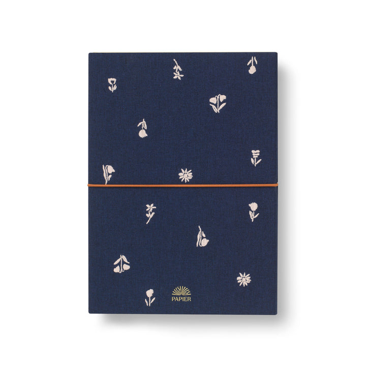 Papier paper Fabric Lined Notebook, A5 Softcover - Twilight Blooms