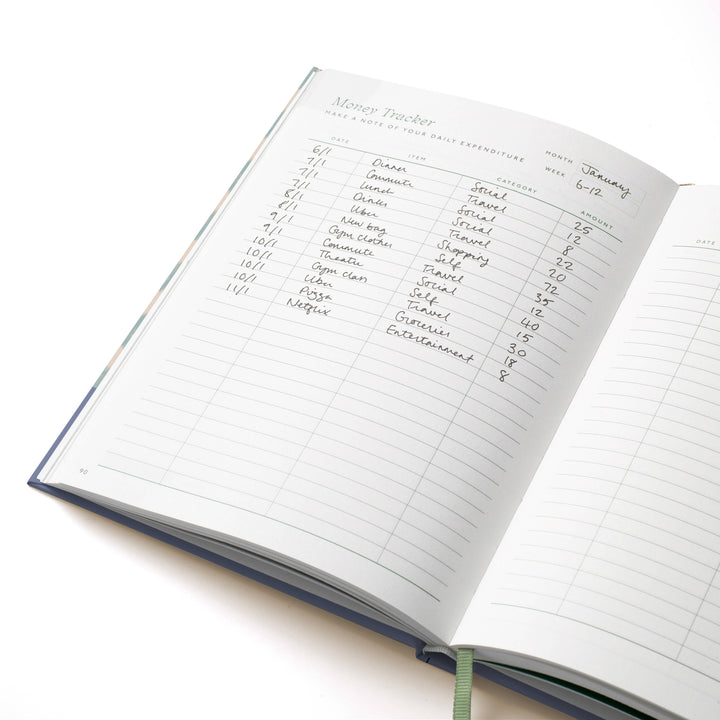 Papier paper Guided Finance Planner, Foiled A5 Hardcover - Starry Ikat