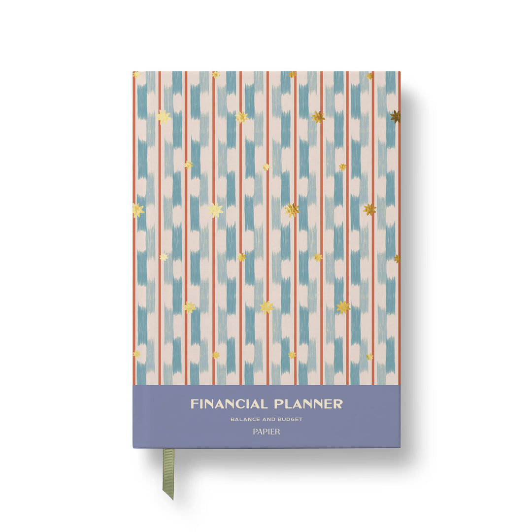 Papier paper Guided Finance Planner, Foiled A5 Hardcover - Starry Ikat