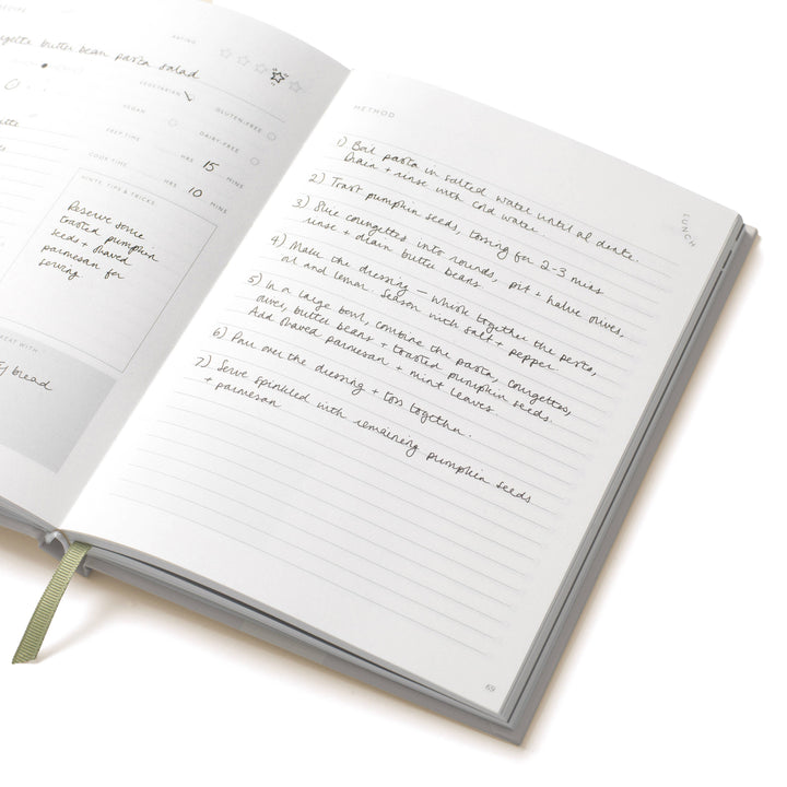 Papier paper Guided Recipe Journal, A5 Hardcover - Ceramic