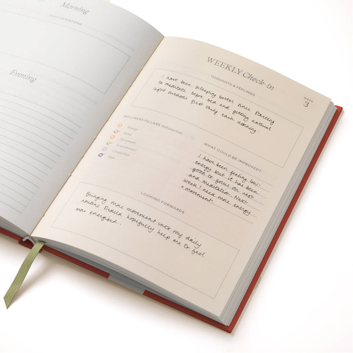 Papier paper Guided Wellness Journal, A5 Hardcover - Floral Ikat