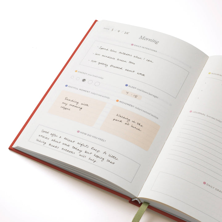 Papier paper Guided Wellness Journal, A5 Hardcover - Floral Ikat