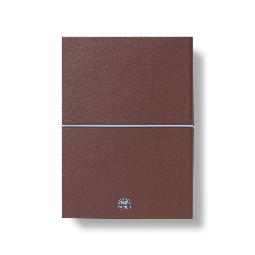 Papier paper Lined Notebook, A5 PU Softcover - Chestnut & Ink