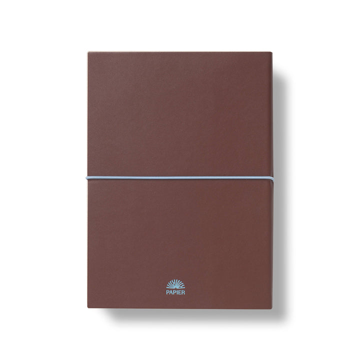 Papier paper Lined Notebook, A5 PU Softcover - Chestnut & Ink