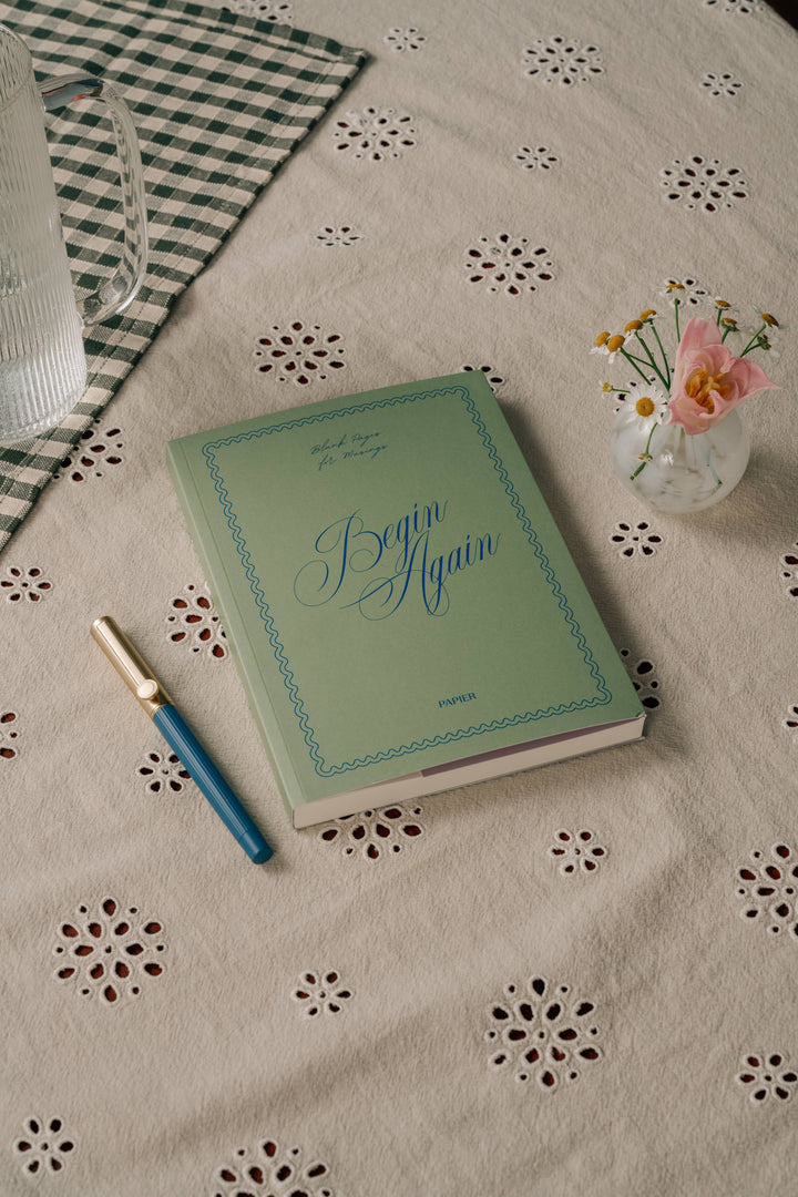 Papier paper Lined Notebook, A5 Softcover - Begin Again