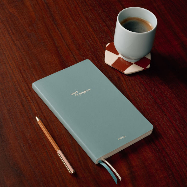 Papier paper Lined Notebook, A5 Softcover, PU Leather -  Work in Progress