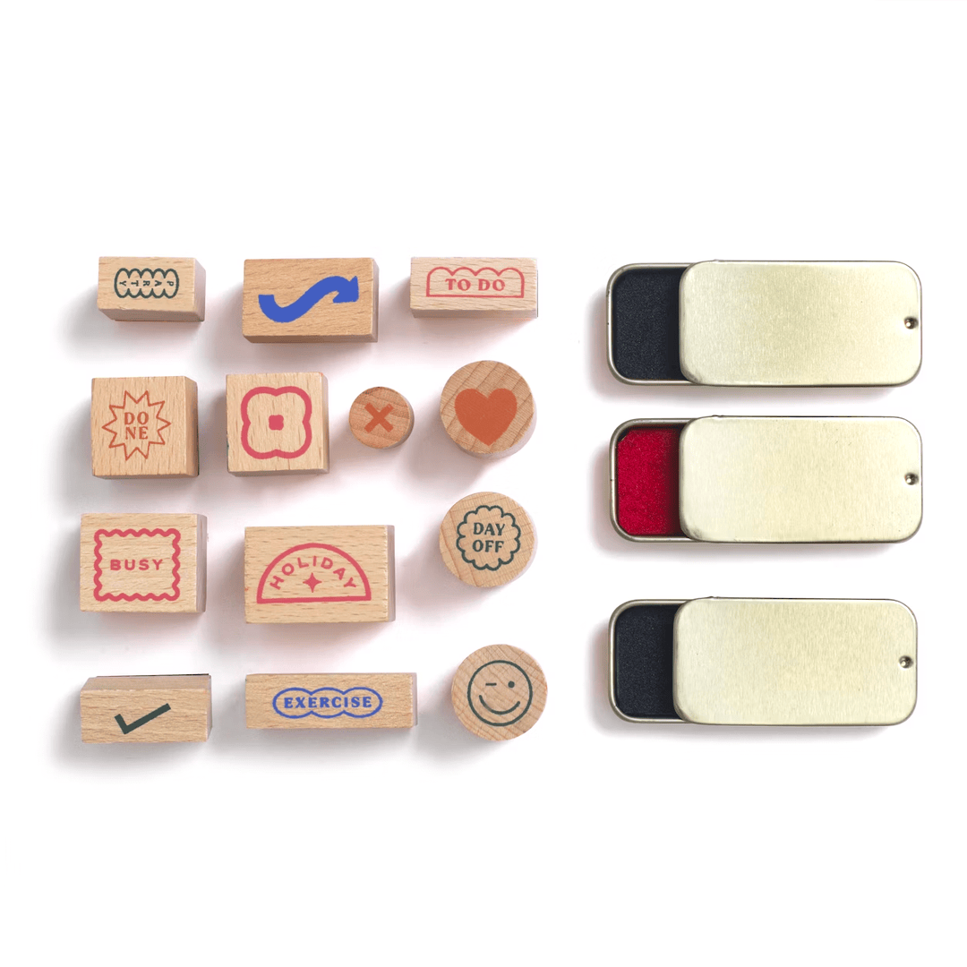 Papier paper Planner Stamp Set, Stamps & Ink - Good Day