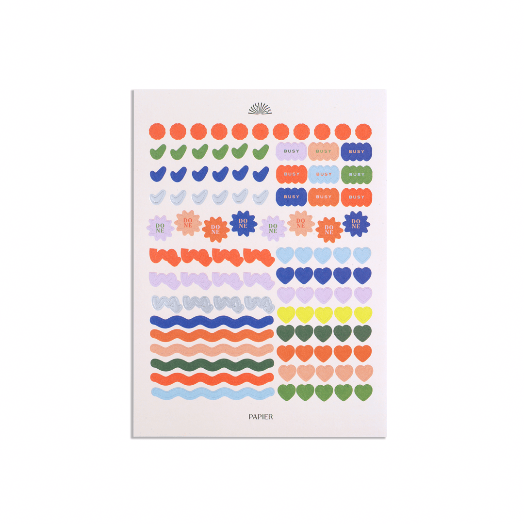 Papier paper Planner Stickers Silver New Packaging